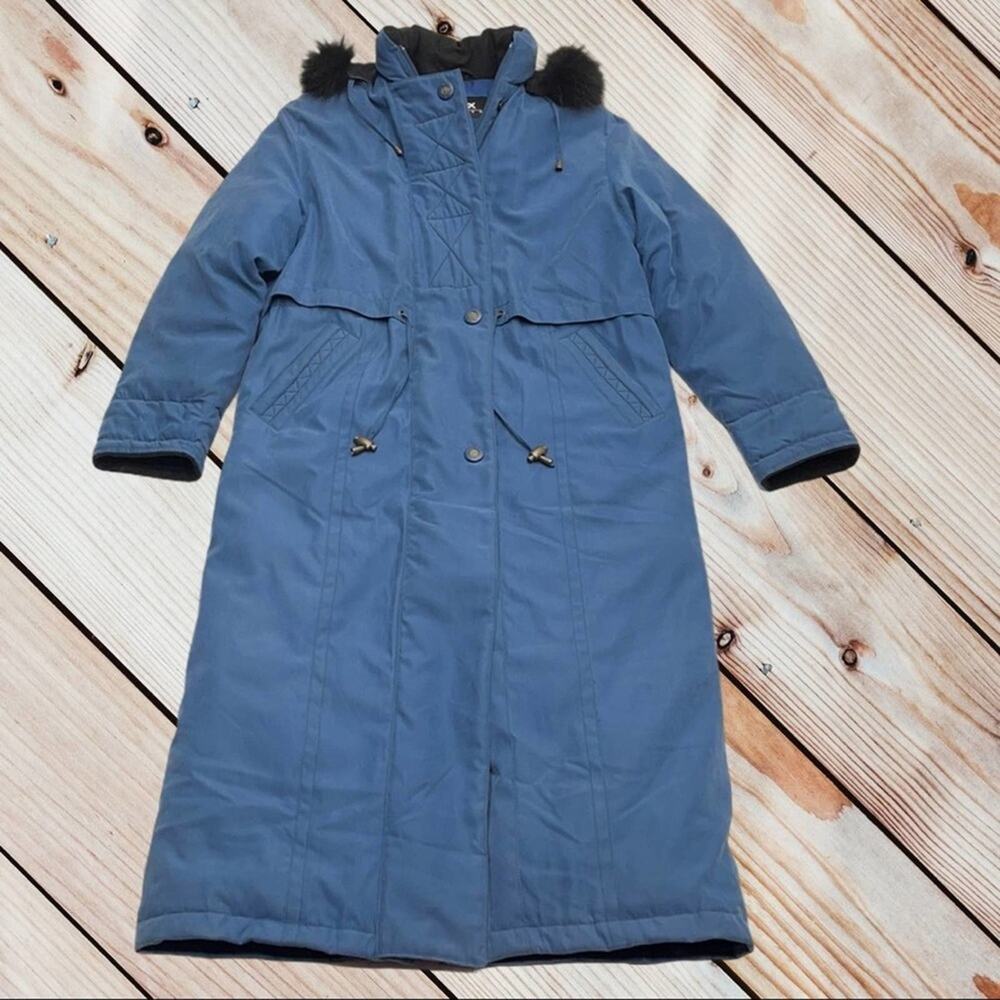 UTEX Womens XS Blue Long Warm Winter Parka Coat